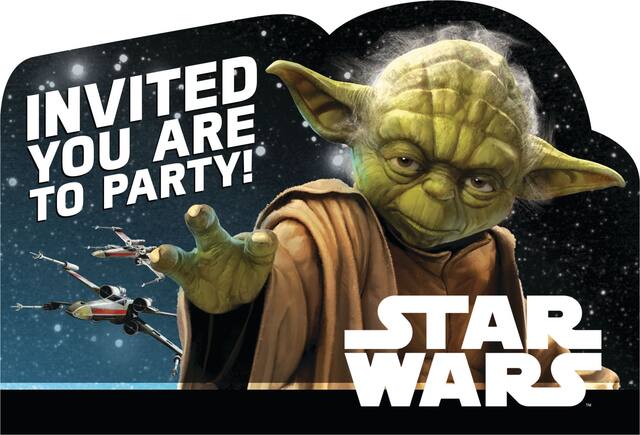 Star Wars Birthday Party Invitations, 8-pk Front_Flat