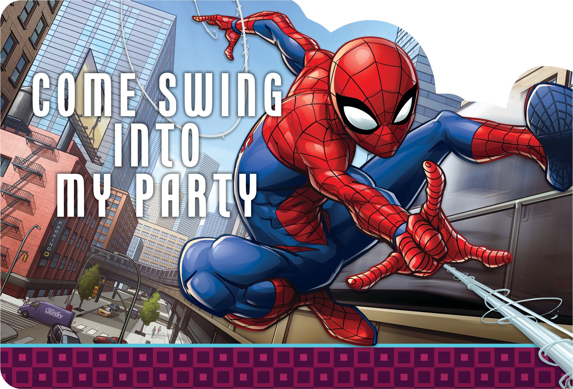 Invitations pour fête d’anniversaire, Marvel Spider-Man Webbed Wonder, paq. 8 Front_Flat