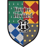 Invitations pour fête d’anniversaire Harry&nbsp;Potter, paq. 8 Front_Flat