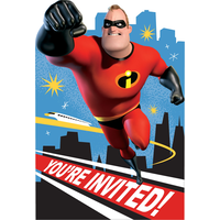 Incredibles 2 Birthday Party Invitations, 8-pk Front_Flat