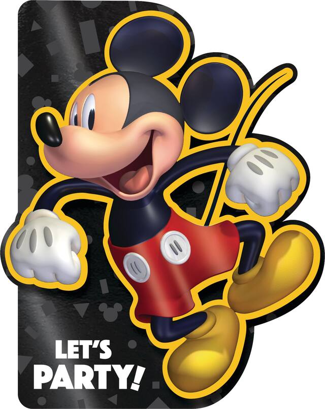 Disney Metallic Mickey Mouse Forever Birthday Party Invitations, 8-pk Front_Flat