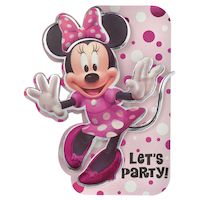 Disney Metallic Minnie Mouse Forever Birthday Party Invitations, 8-pk Front_Flat