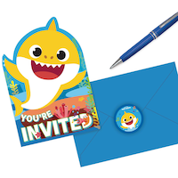 Baby Shark Birthday Party Invitations, 8-pk Composite_or_Mixed