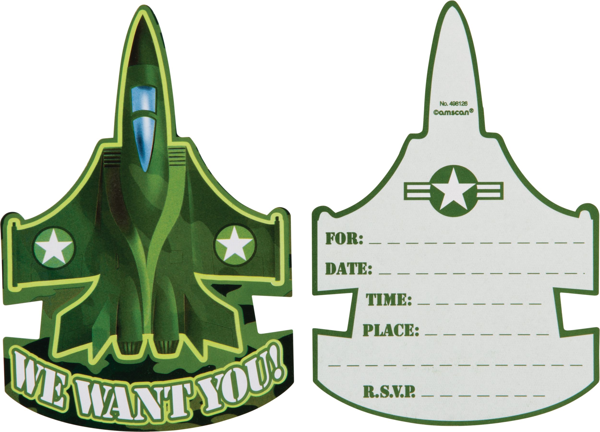 Camouflage Birthday Party Invitations, 8-pk Composite_or_Mixed