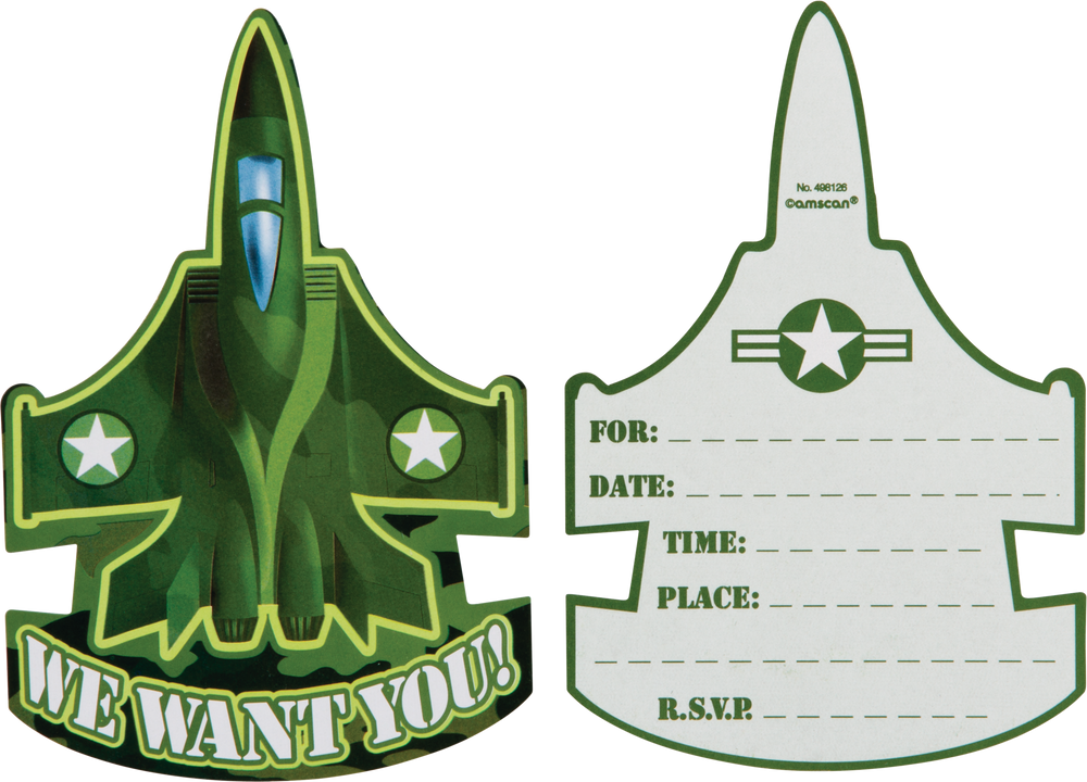 Camouflage Birthday Party Invitations, 8pk Canadian Tire