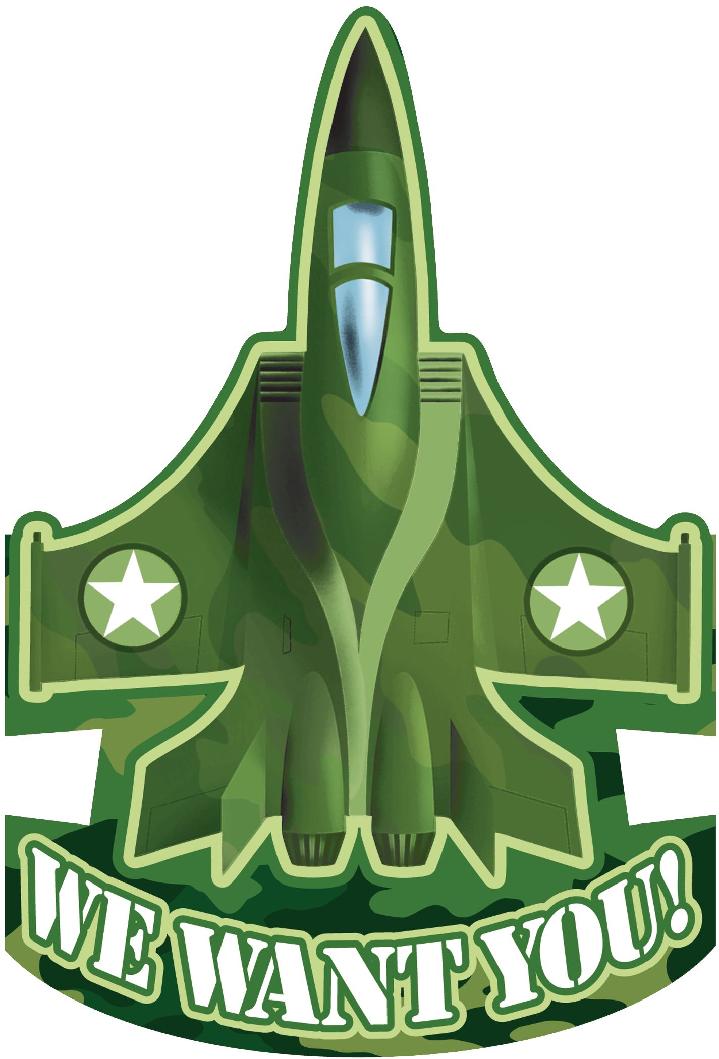 Camouflage Birthday Party Invitations, 8-pk Front_Flat