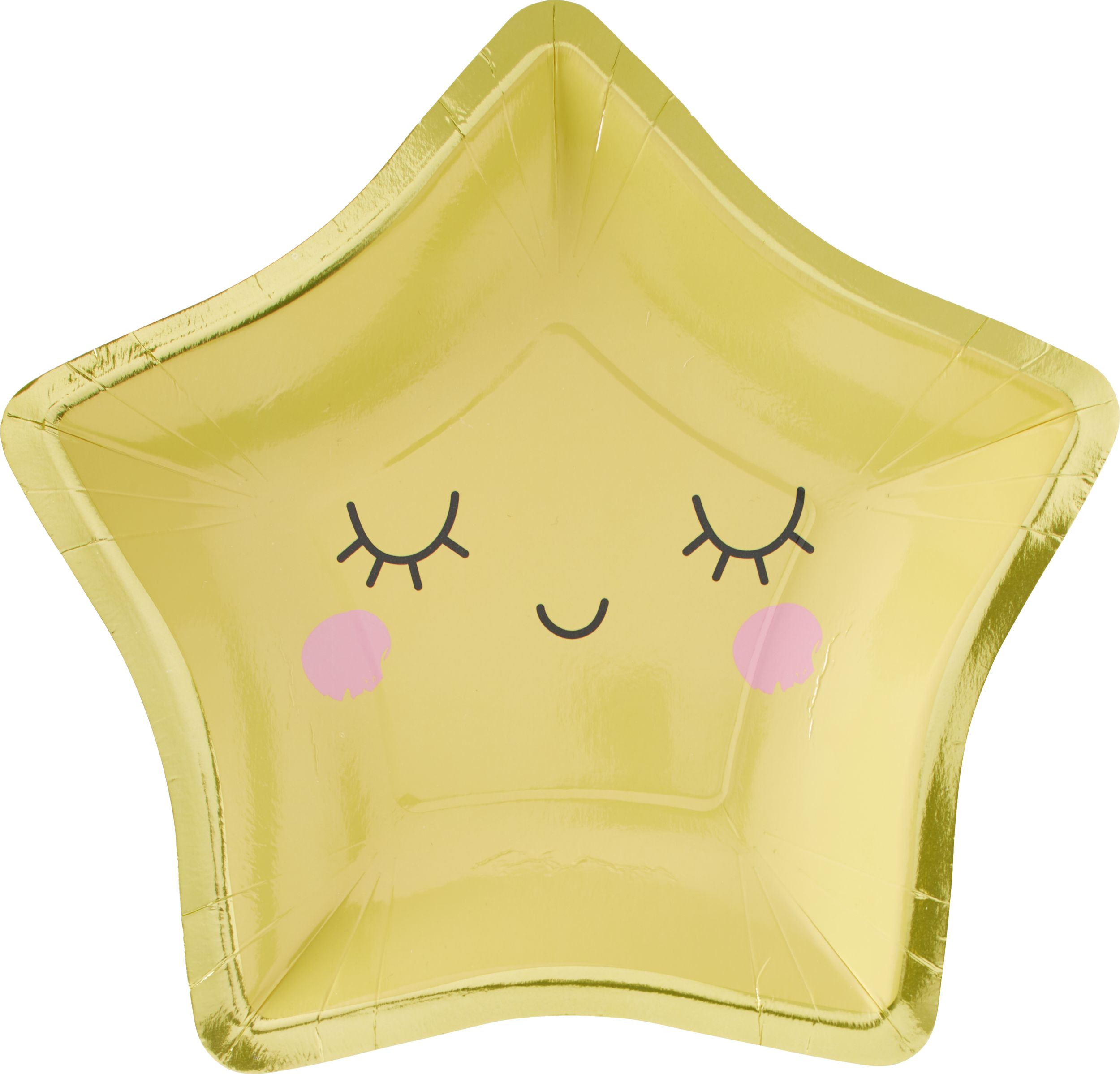 Metallic Gold Twinkle Twinkle Little Star Plates, 8-pk Overhead_Flat