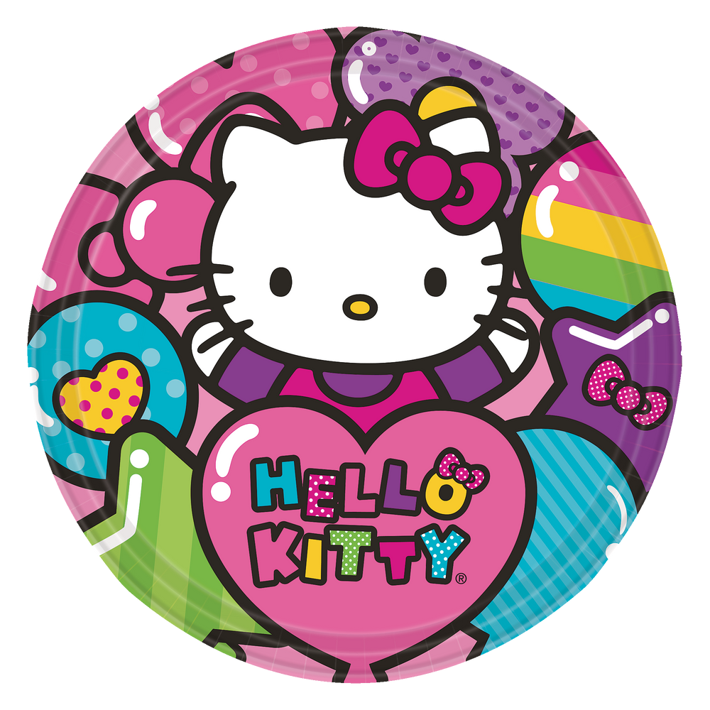 Rainbow Hello Kitty Lunch Plates, 8pk Canadian Tire