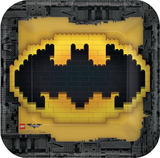 Assiettes à déjeuner Lego Batman, le film, paq. 8 Overhead_Flat
