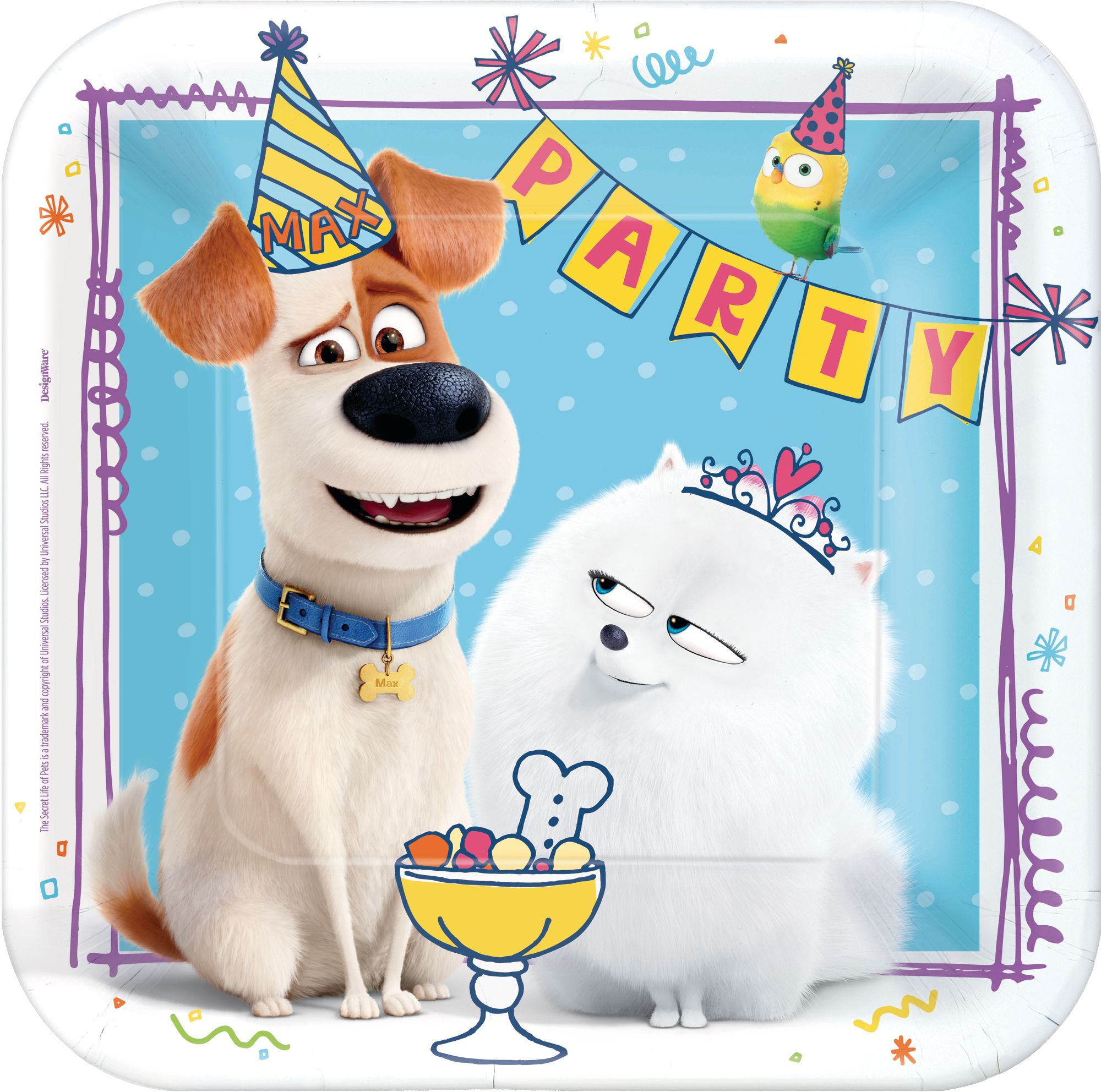 Secret Life of Pets 2 Lunch Plates, 8-pk Overhead_Flat