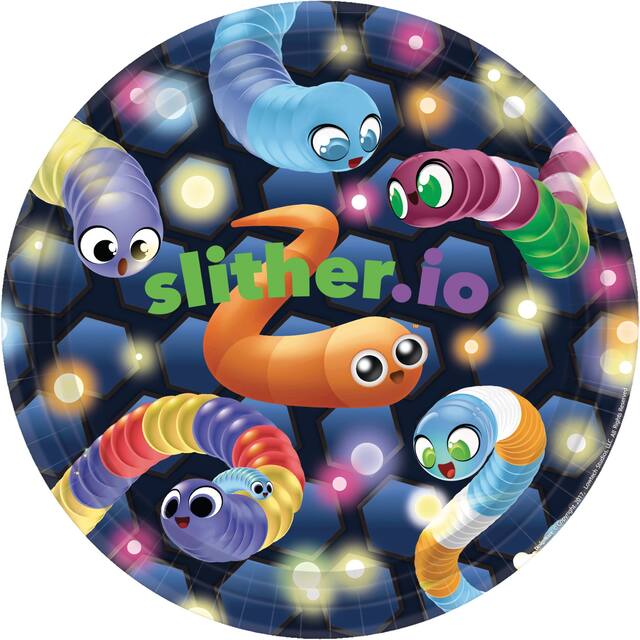 Slither.io Birthday Party Disposable Lunch Plates, 8-pk Overhead_Flat