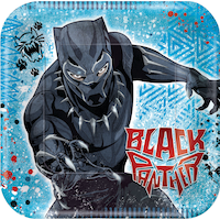 Black Panther Birthday Party Lunch Plates, 9-in, 8-pk Overhead_Flat