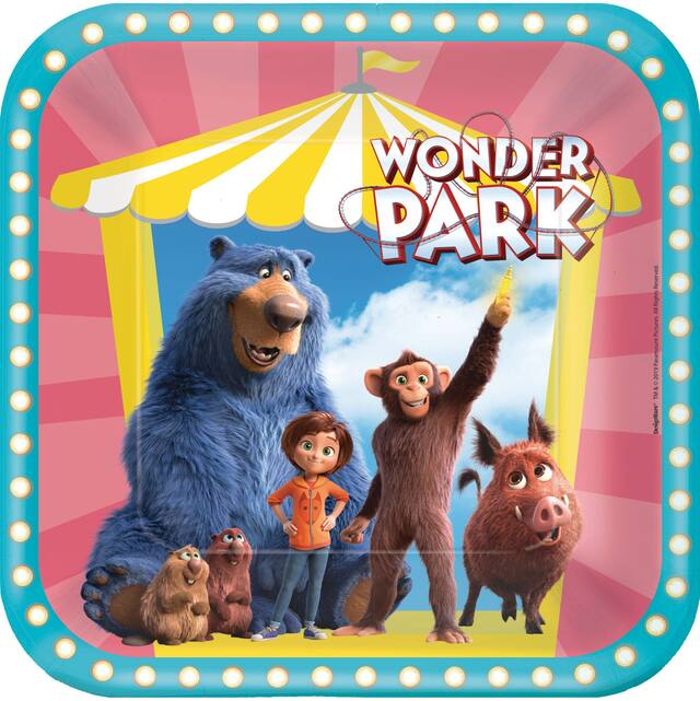 Wonder Park Birthday Party Lunch Plates, 8-pk Overhead_Flat
