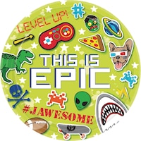 Epic Party Birthday Lunch Plates, 9-in, 8-pk Overhead_Flat
