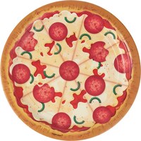 Pizza Party Birthday Party Disposable Paper Plates, 9-in, 8-pk Overhead_Flat