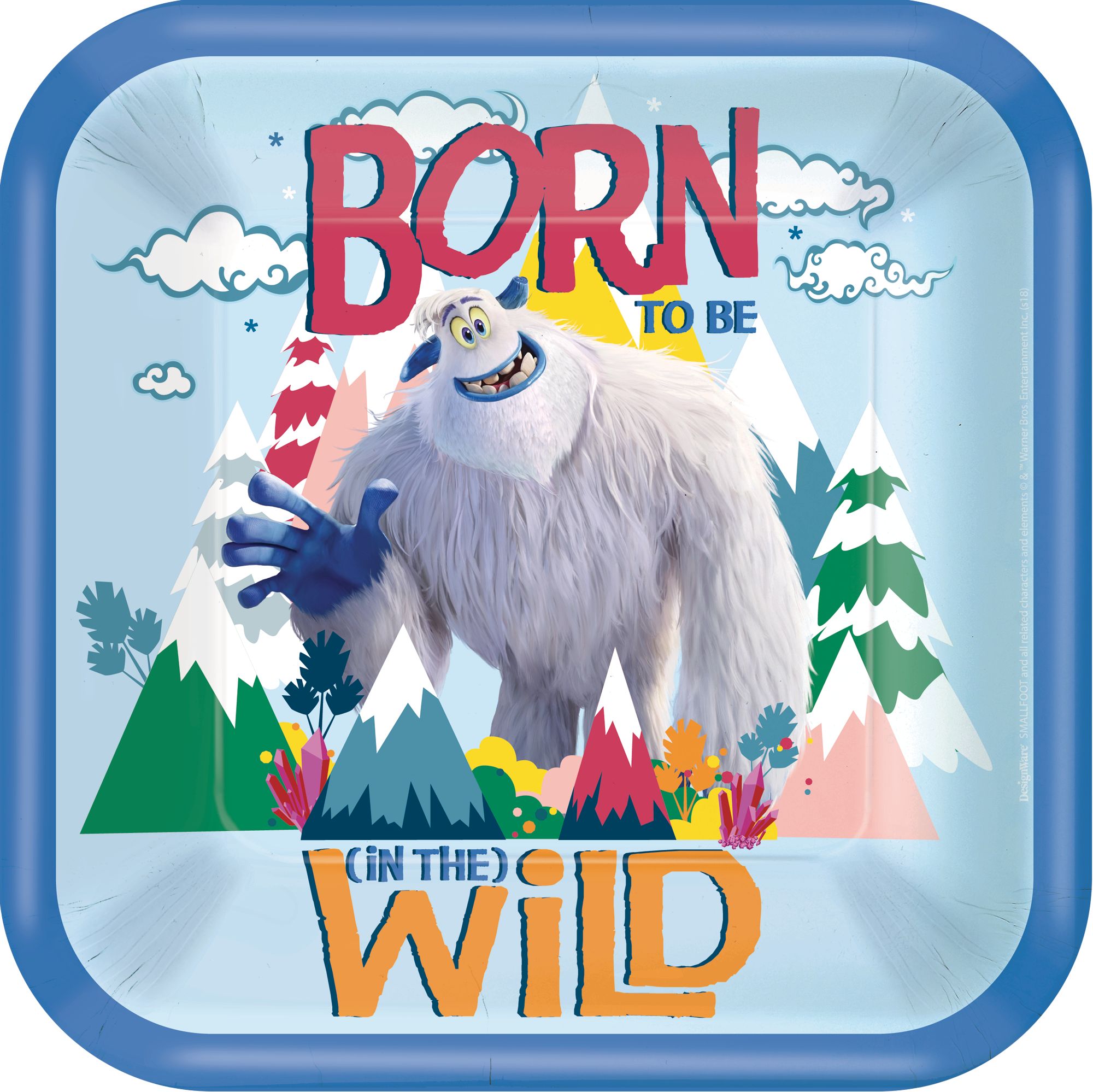 Smallfoot Birthday Party Disposable Lunch Plates, 9-in, 8-pk Overhead_Flat