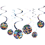 Slither.io Hanging Swirl Birthday Party Decorations, 8-pc Front_Flat