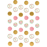 Floral Baby "Sweet Baby Girl" String Hanging Decorations, Pink/Gold, 7-ft, 6-pk, for Baby Shower Front_Flat