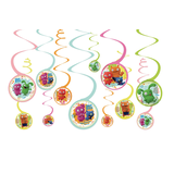 Ugly Dolls Swirl Hanging Decorations, Multi-Coloured, 10-in, 12-pk, for Birthday Party Front_Flat