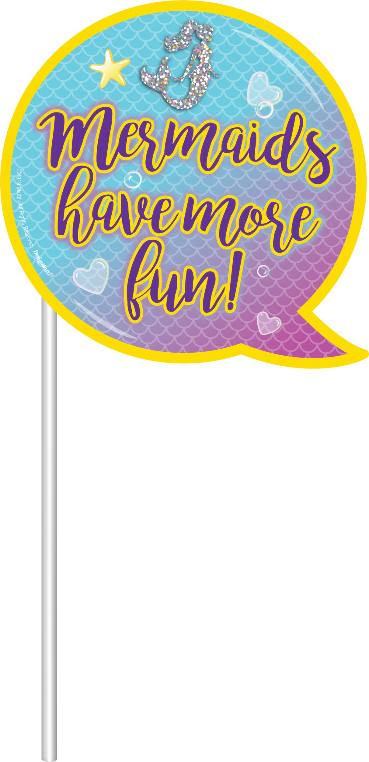 Barbie Mermaid Scene Setter Birthday Party Decoration with Photo Booth Props Front_Flat