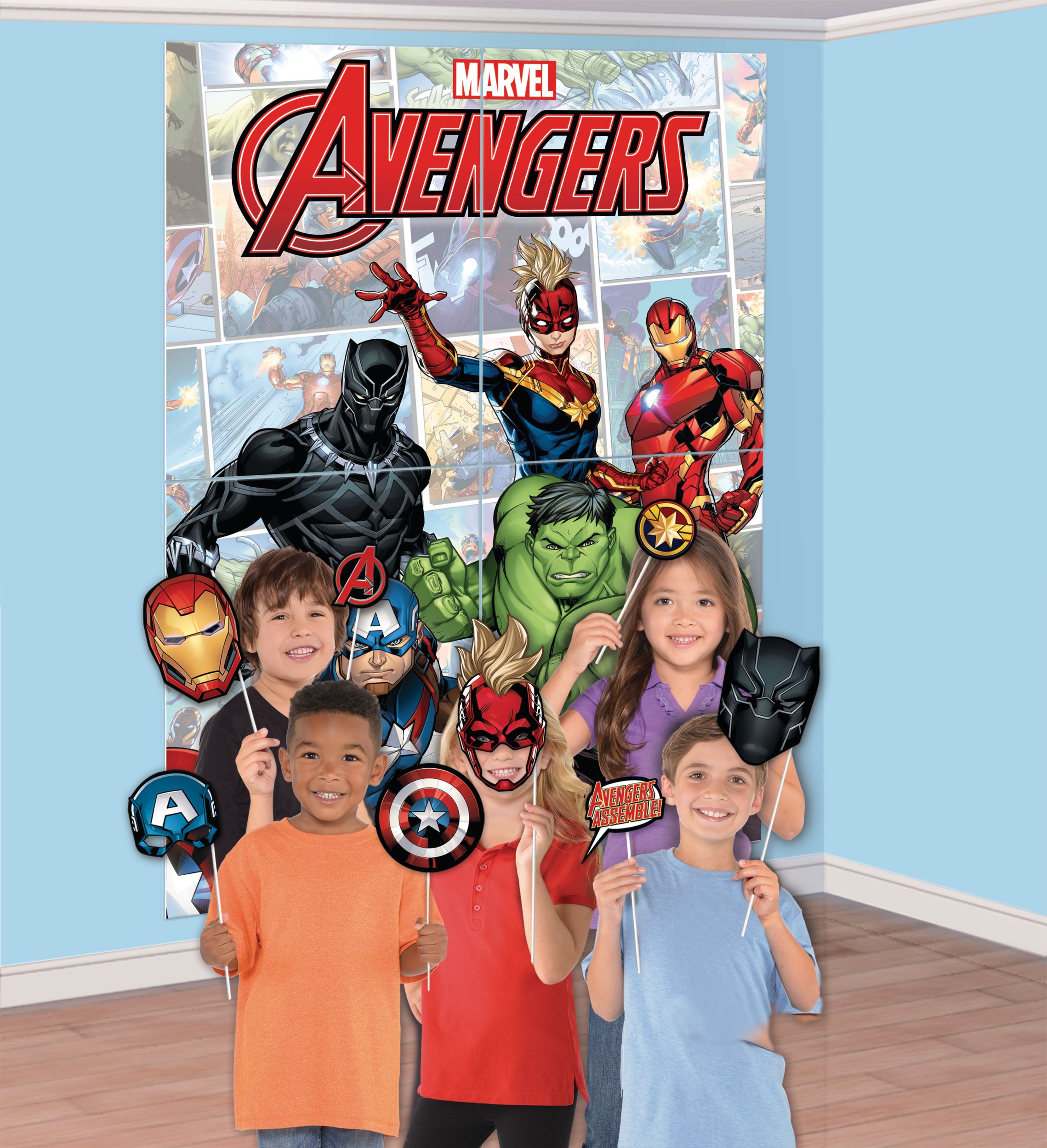 Marvel Powers Unite Birthday Party Photo Booth Kit, 16-pc Composite_or_Mixed