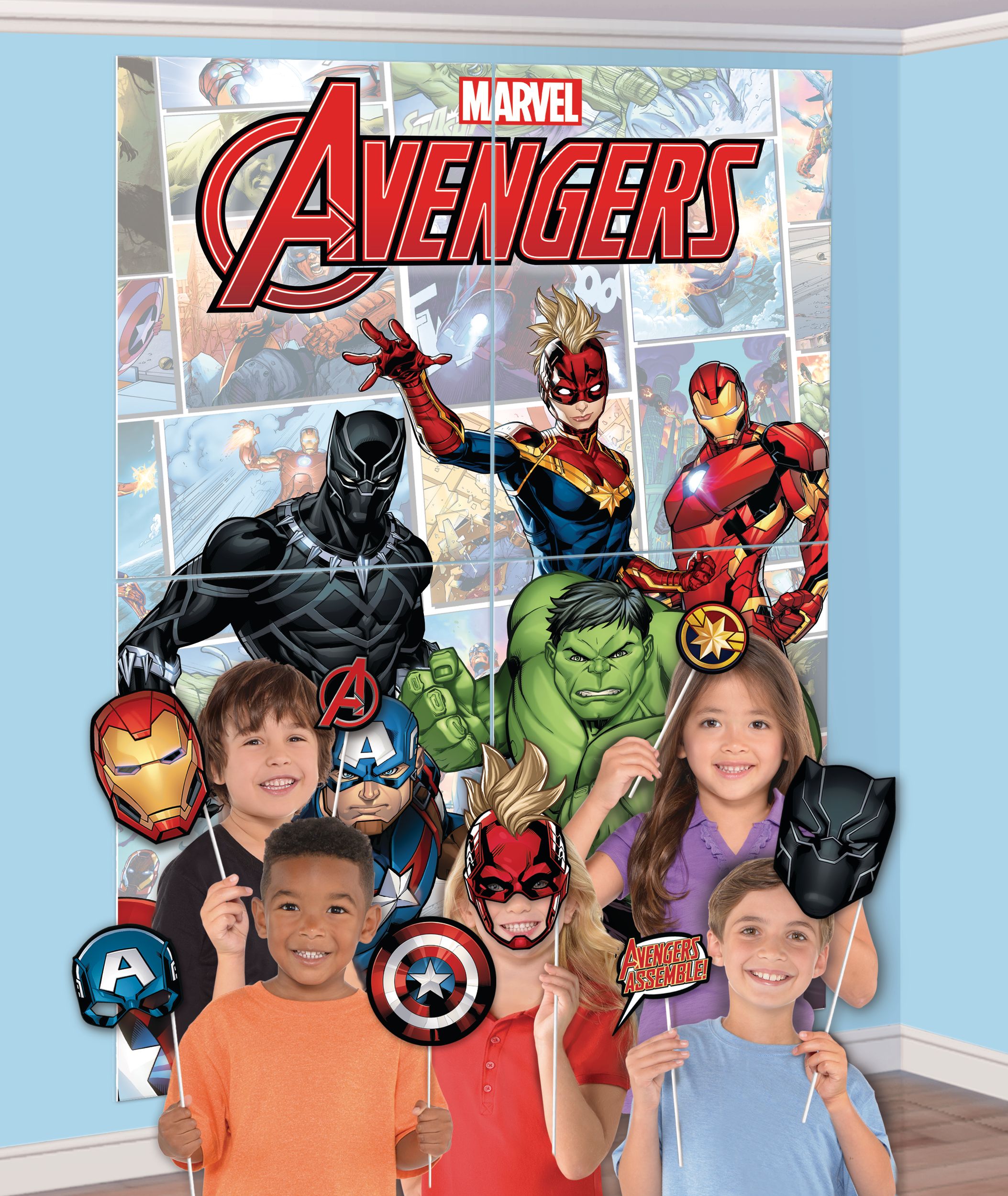 Marvel Powers Unite Birthday Party Photo Booth Kit, 16-pc Composite_or_Mixed