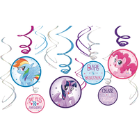 My Little Pony Swirl Hanging Pary Decorations, Blue/Pink/Purple, 12-pc Front_Flat