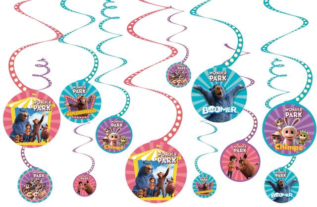 Wonder Park Hanging Swirl Birthday Party Decorations, 12-pc Front_Flat