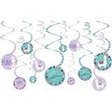 Llama Fun Hanging Swirl Birthday Party Decorations, 12-pc Front_Flat
