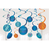 Birthday Baller Swirl Party Decorations, 12-pc Composite_or_Mixed