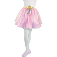 Kids' Disney Princess Once Upon A Time Fairytale Crown Tutu Tulle Skirt, Pink/Gold, One Size, Wearable Costume Accessory for Birthdays