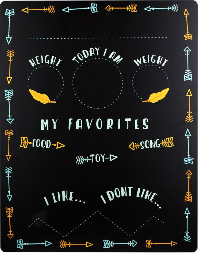 Baby Milestones Chalkboard Sign with Arrows Front_Flat