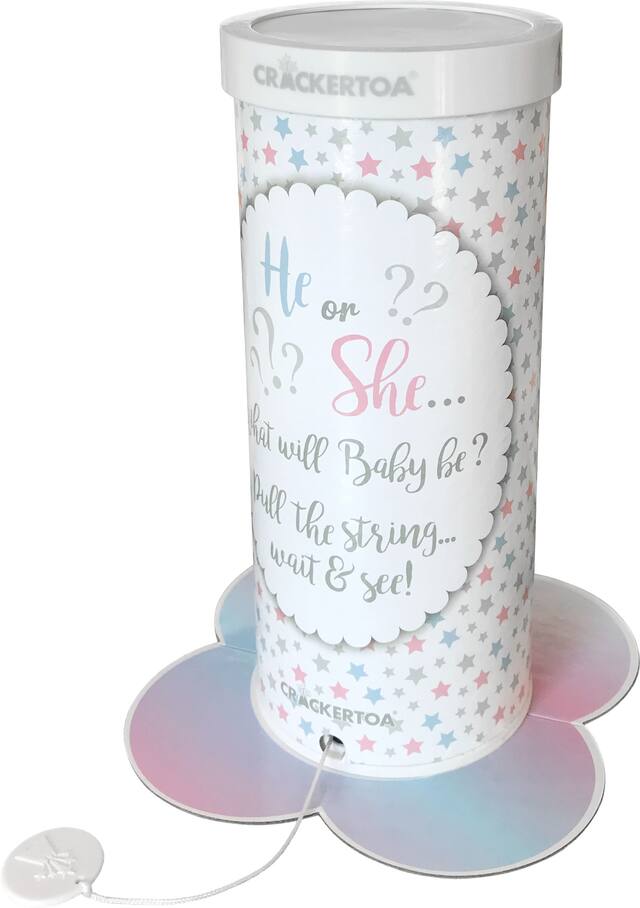 Table Popper Crackertoa pour dévoilement du sexe, étoile rose Front_Angled_Left