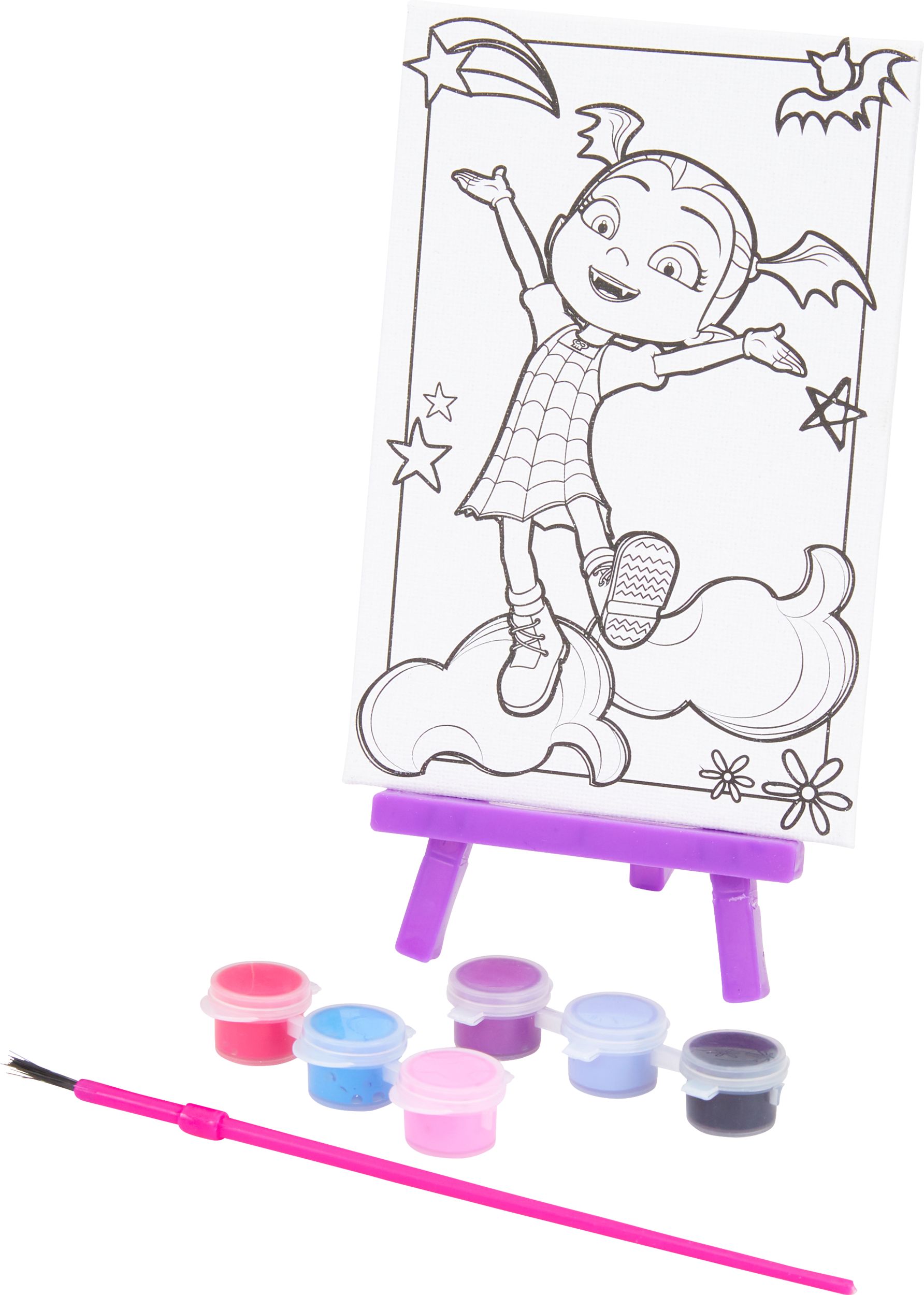 Disney Vampirina Paint & Canvas Set for Birthday Parties, 9-pc, Ages 3+ Front_Angled_Left