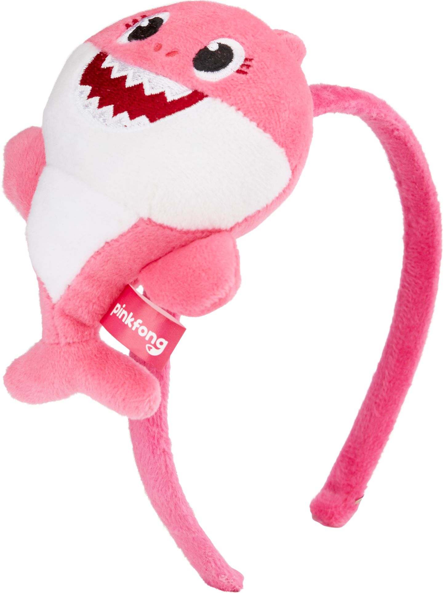 Baby Shark Singing Plush Headband, Blue/White, One Size, Wearable Accessory for Birthdays Front_Angled_Left