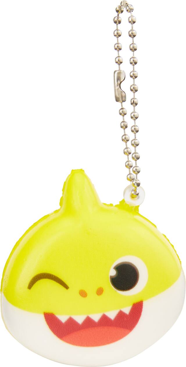 Baby Shark Keychain Squishies, Pink/Yellow/Blue, 4-pk, for Birthday/Party Favour Front_Flat