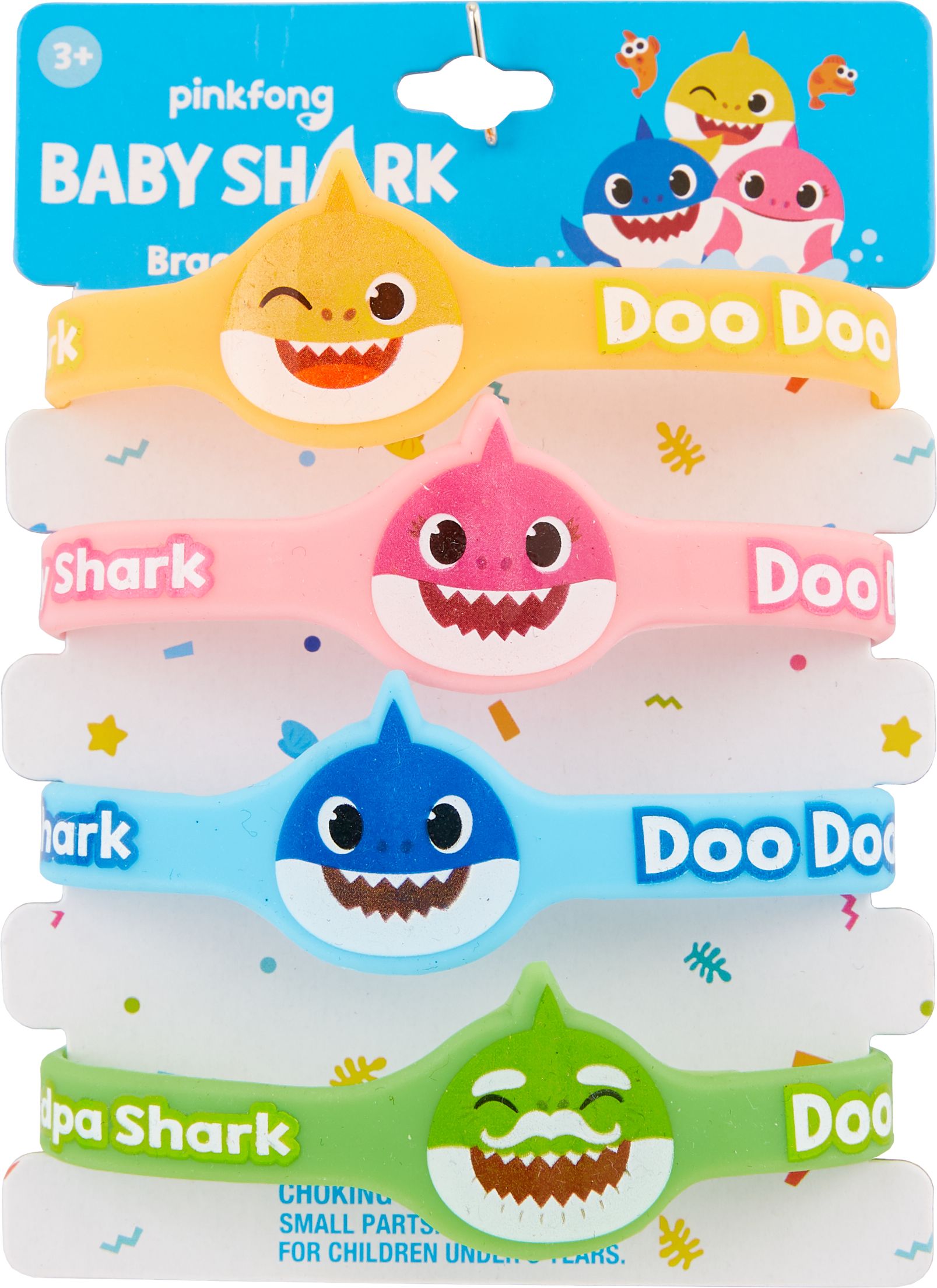 Baby Shark Rubber Bracelet, 4-pk Front_Flat