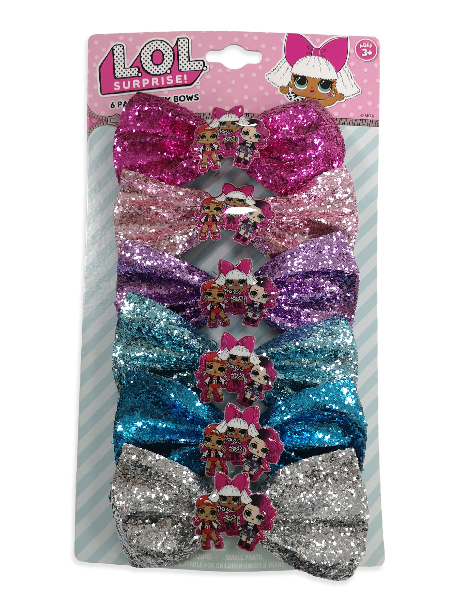 LOL Surprise Glitter Bow Party Pack for Birthday Party Favours, 6-pk, Ages 3+ Front_Flat