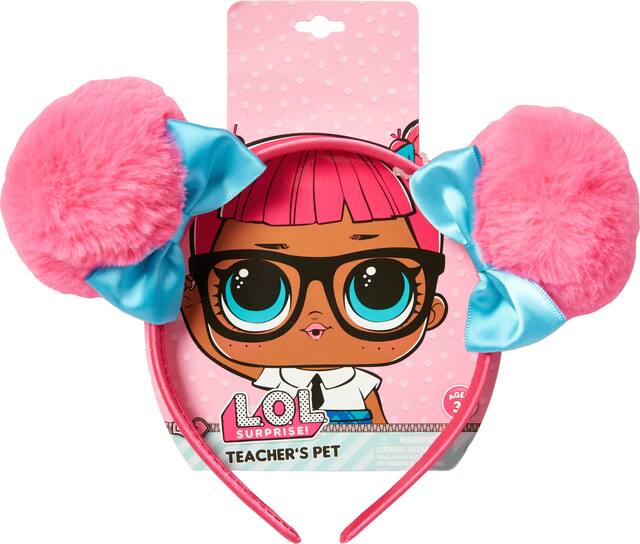 L.O.L. Surprise! Teachers Pet Pom Pom Bow Headband, Pink/Blue, One Size, Wearable Accessory for Birthdays Front_Flat
