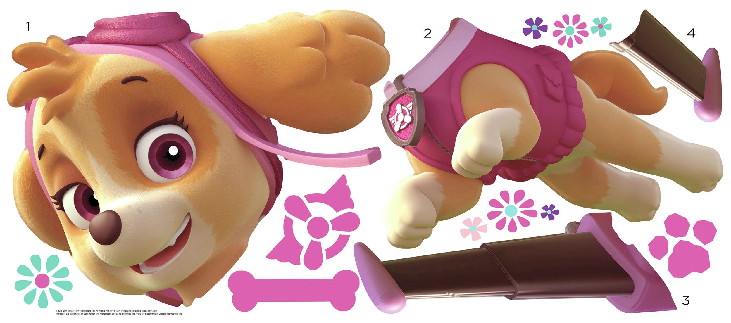 Paw Patrol Skye Giant Wall Decal Front_Flat