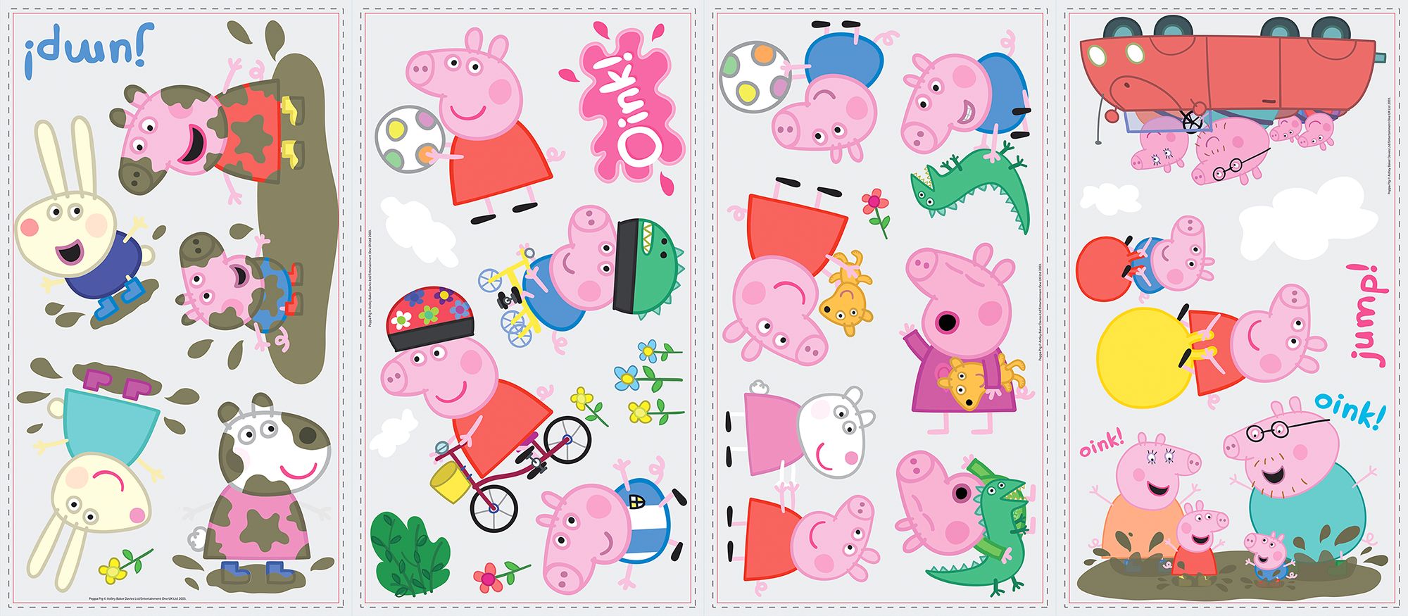 Peppa Pig Wall Decal, 28-pc Overhead_Flat