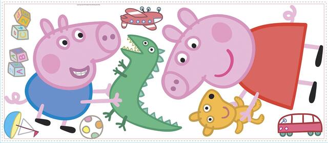 Peppa George Giant Decal, 8-pc Overhead_Flat