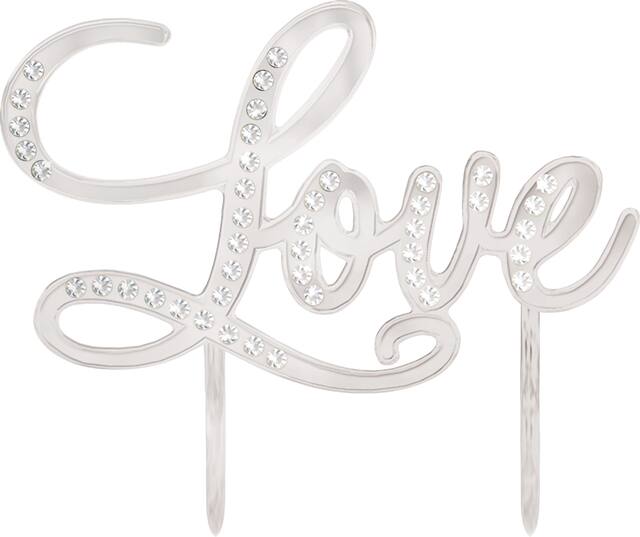 Love Wedding Cake Topper Front_Flat