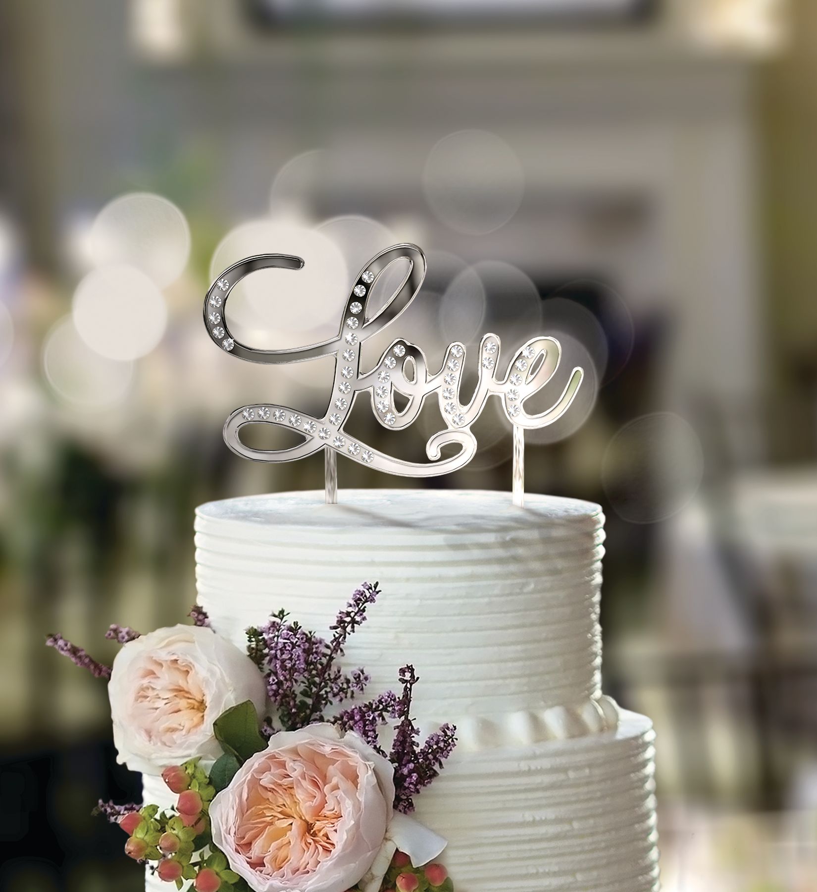 Love Wedding Cake Topper Front_Flat