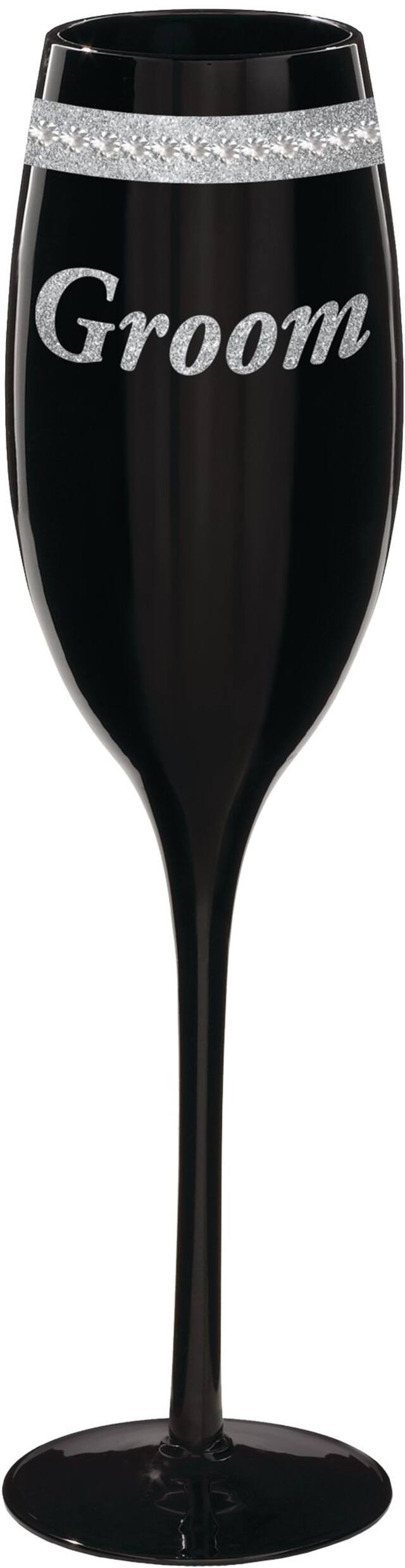 Rhinestone Bride & Groom Wedding Toasting Glasses, 2-pk Front_Flat