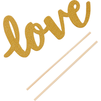 Glitter Gold Love Cake Topper Front_Flat