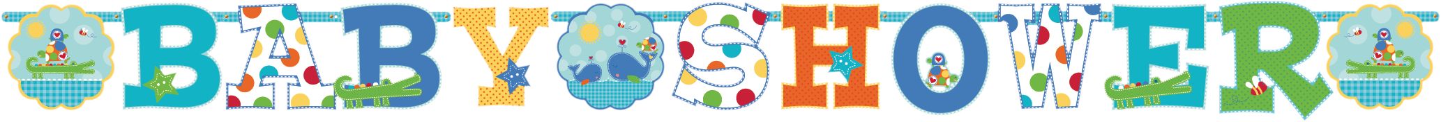 Oh Boy Baby Shower Banner, 2-pk Front_Flat
