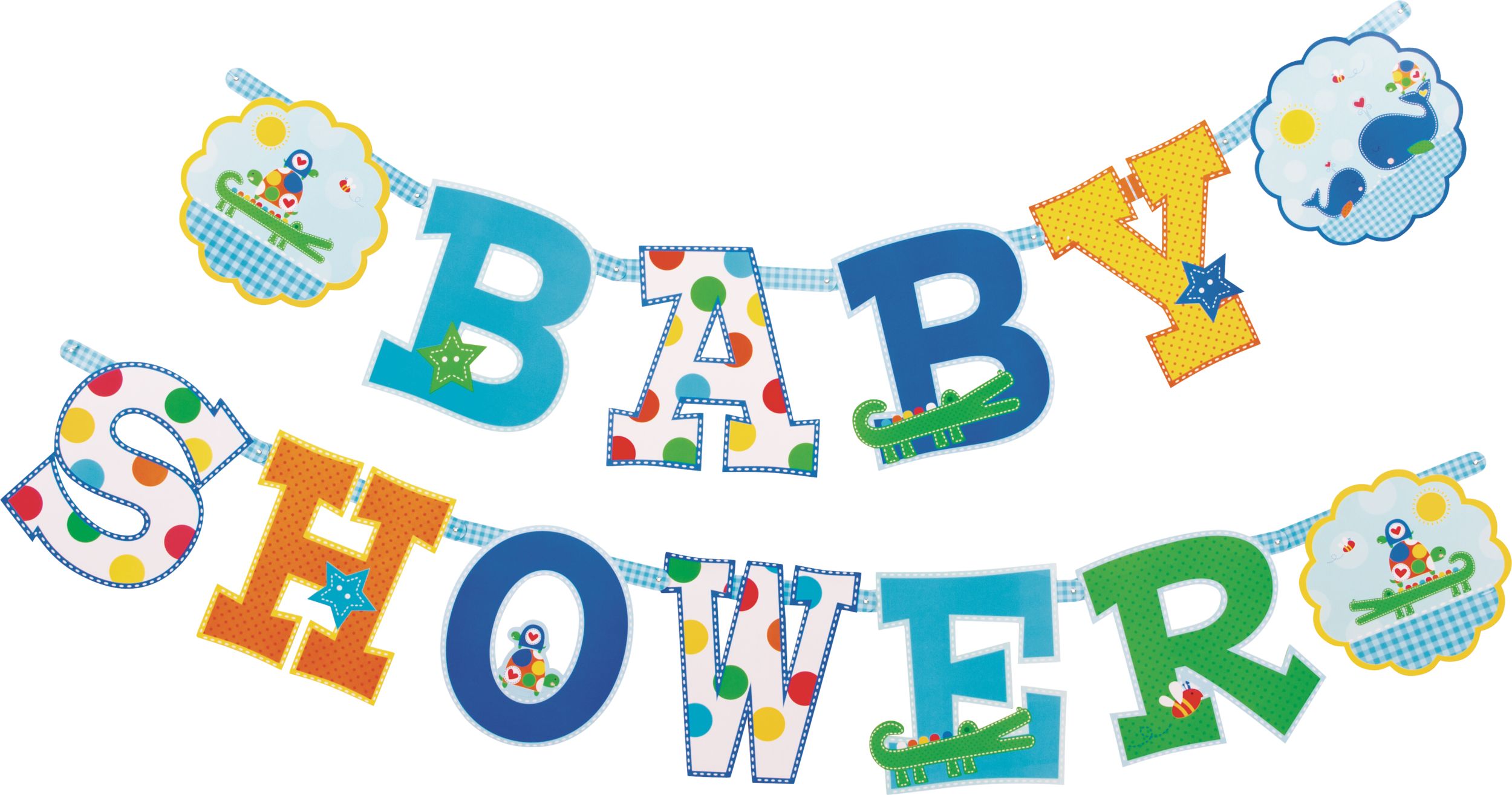 Oh Boy Baby Shower Banner, 2-pk Front_Flat