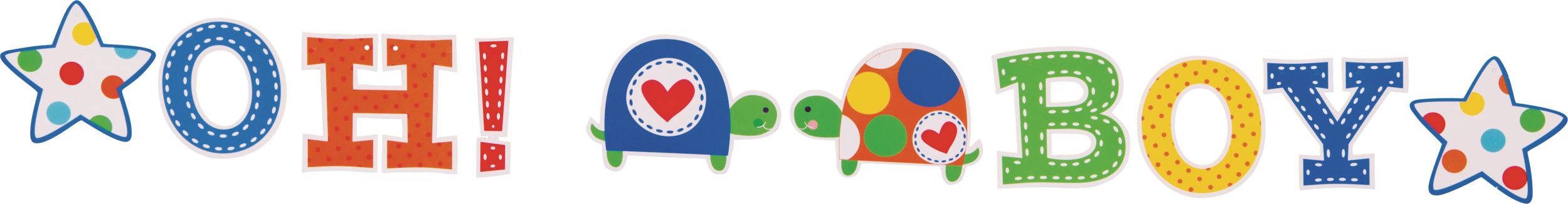 Oh Boy Baby Shower Banner, 2-pk Front_Flat