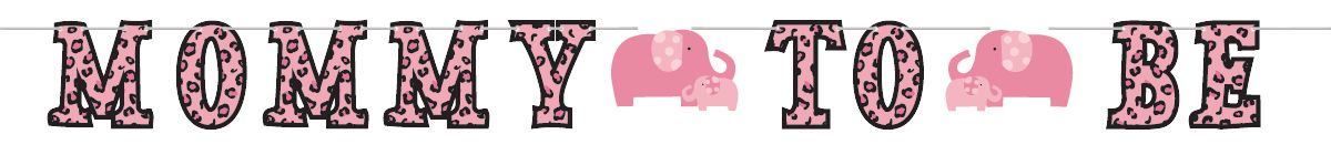 Pink Safari Baby Shower Letter Banners, 2-pcs Front_Flat